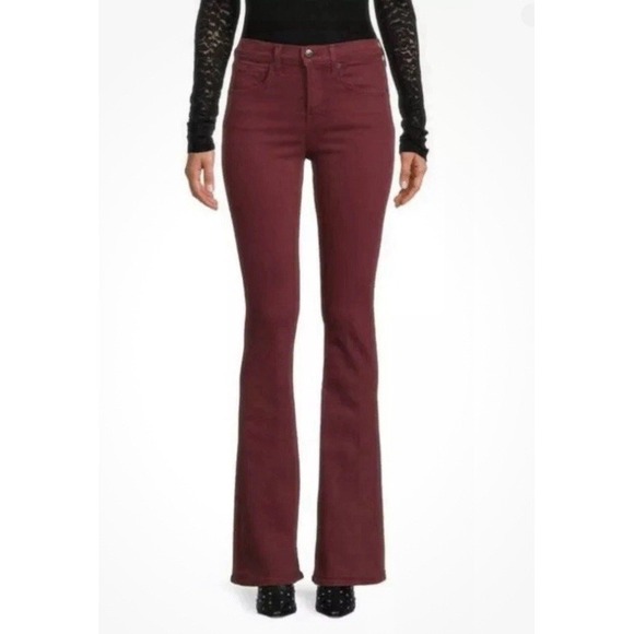 Veronica Beard Jeans Beverly Skinny Flare High Rise Merlot Burgundy Size 26 - Picture 1 of 9